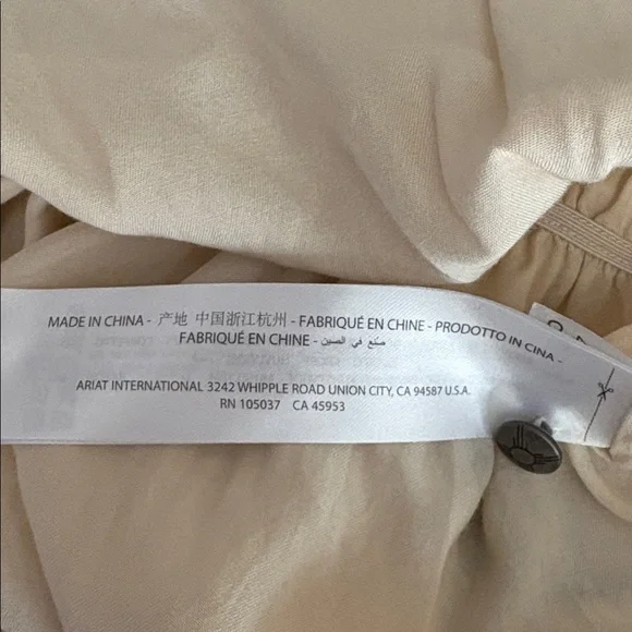 Ariat Chimayo Jacquard Embroidered Peplum Top in Buttercream - Size Large - Picture 6 of 8